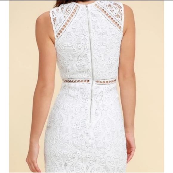 Lulus White Crochet Lace Sleeveless Mini Dress NWT Size Small - Picture 2 of 9
